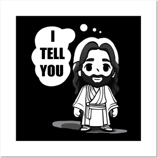 Chibi Jesus ‘I tell you’ cartoon funny meme Posters and Art